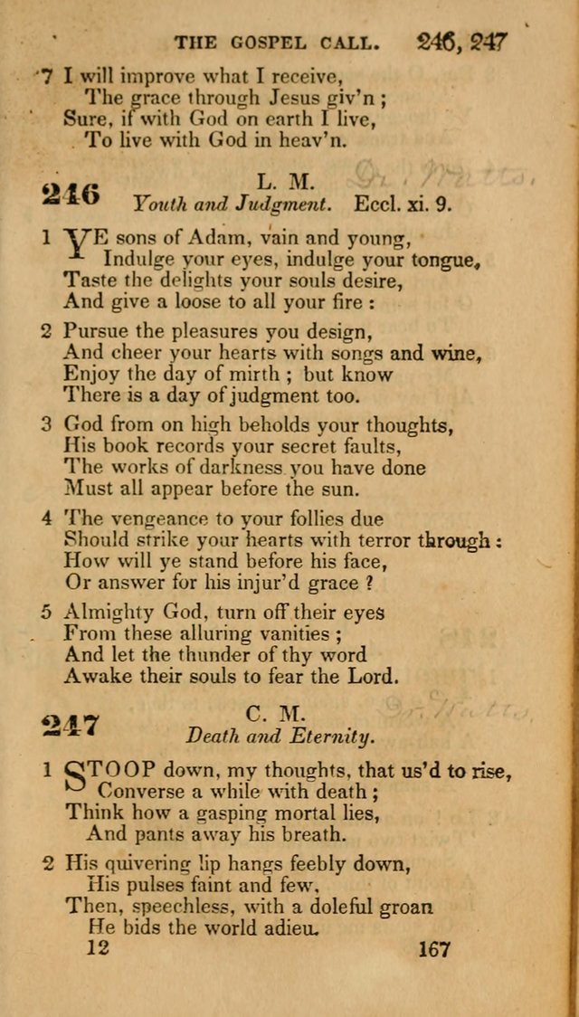 Hymns: selected and original, for public and private worship (30th ed.) page 167