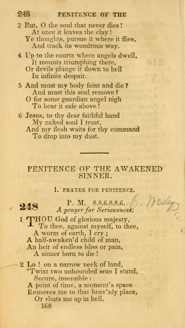 Hymns: selected and original, for public and private worship (30th ed.) page 168