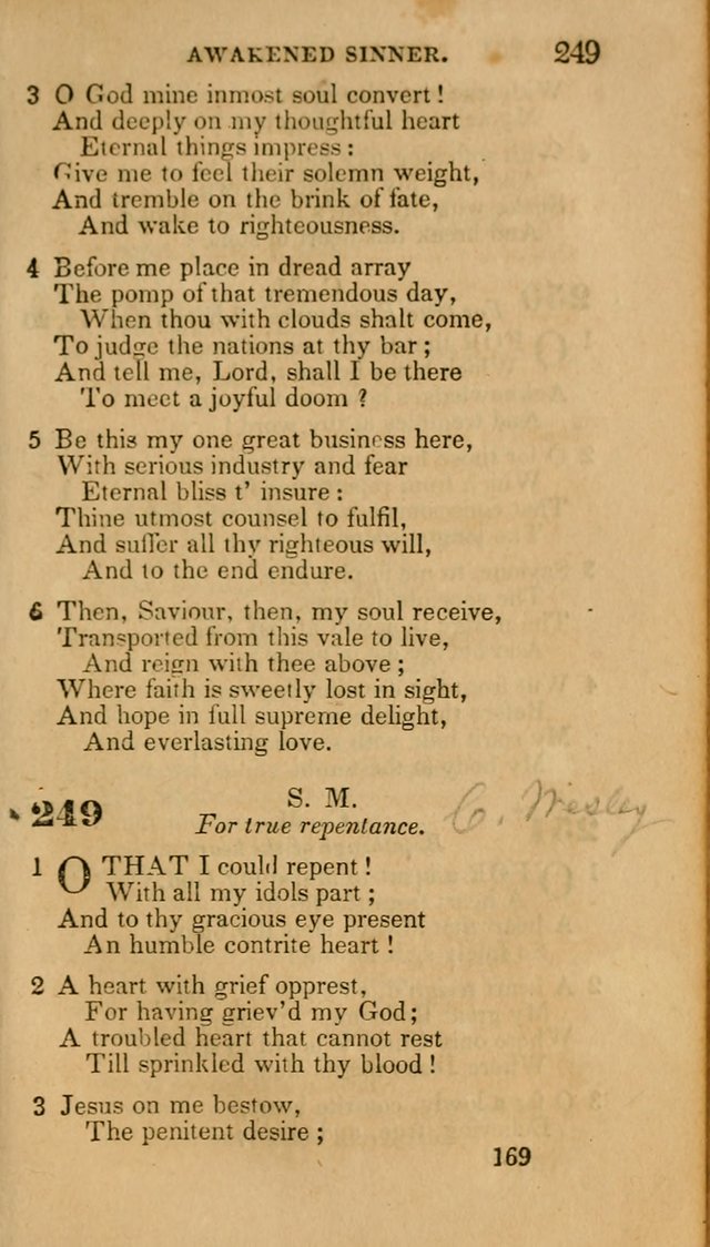 Hymns: selected and original, for public and private worship (30th ed.) page 169