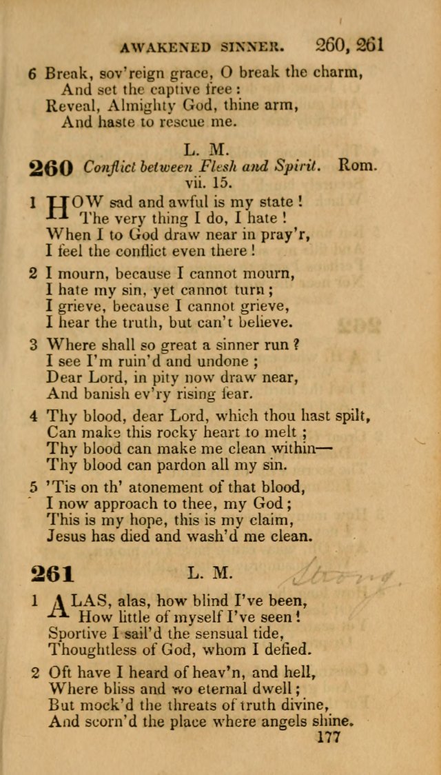 Hymns: selected and original, for public and private worship (30th ed.) page 177