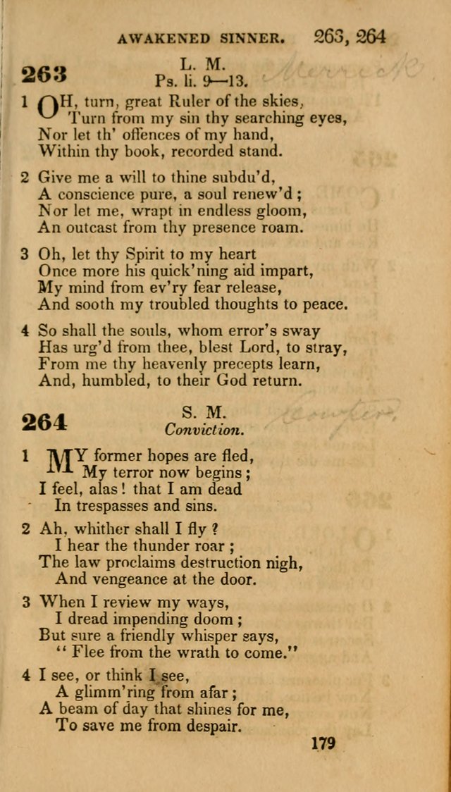 Hymns: selected and original, for public and private worship (30th ed.) page 179