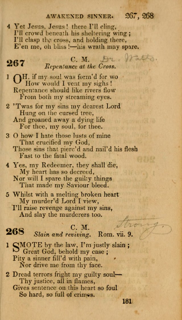 Hymns: selected and original, for public and private worship (30th ed.) page 181