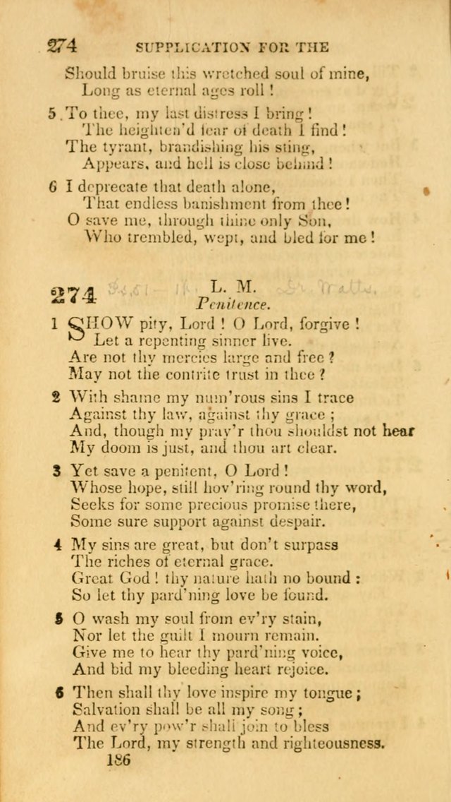 Hymns: selected and original, for public and private worship (30th ed.) page 186