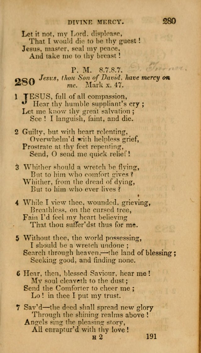 Hymns: selected and original, for public and private worship (30th ed.) page 191