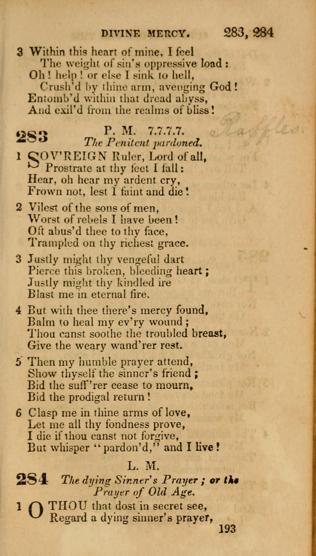 Hymns: selected and original, for public and private worship (30th ed.) page 193