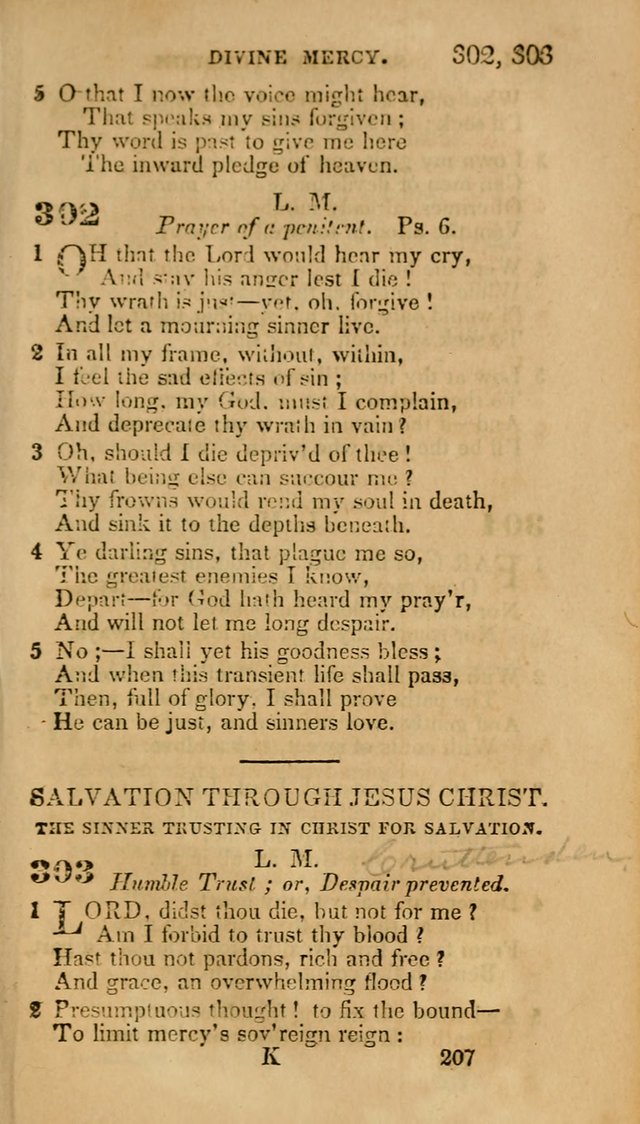 Hymns: selected and original, for public and private worship (30th ed.) page 207