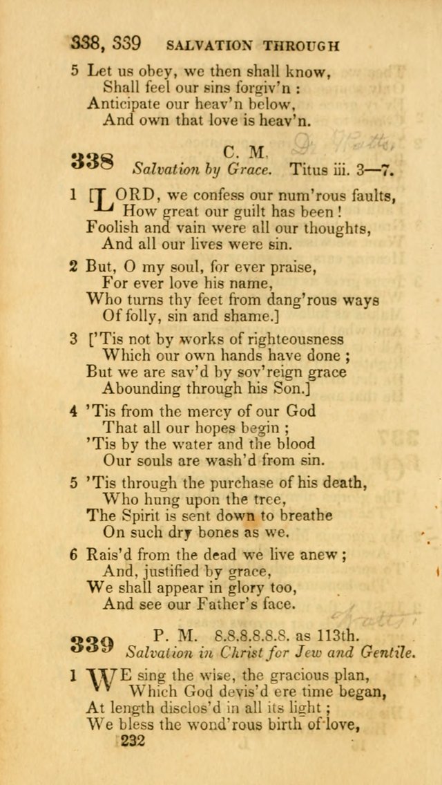 Hymns: selected and original, for public and private worship (30th ed.) page 232