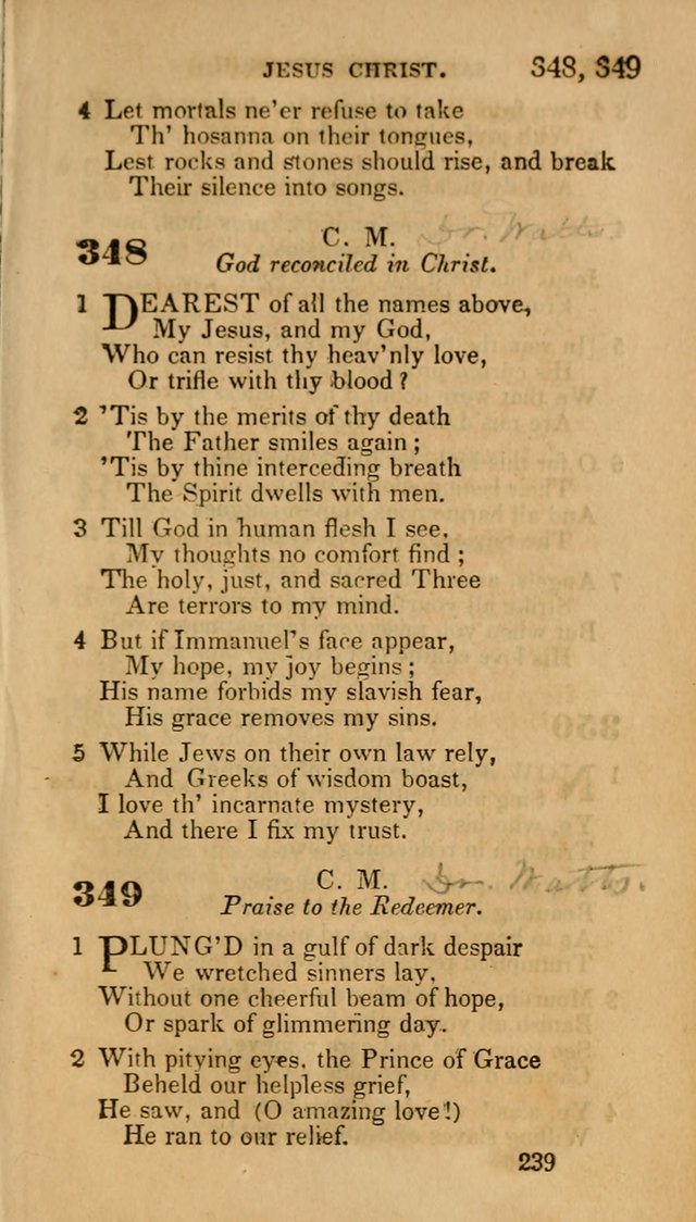 Hymns: selected and original, for public and private worship (30th ed.) page 239