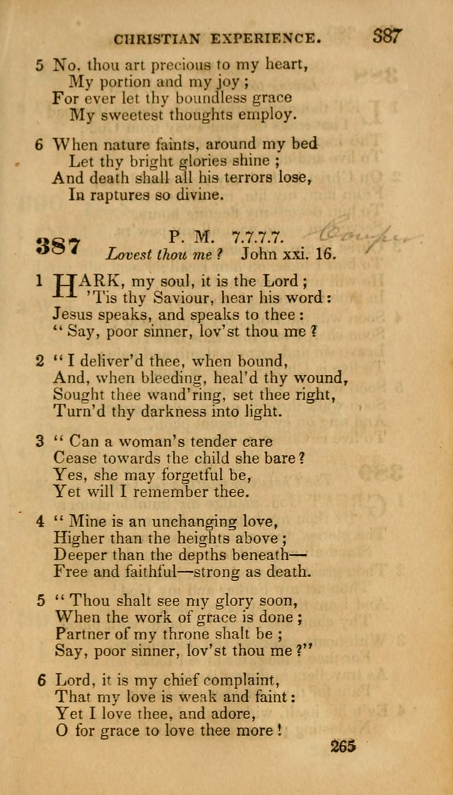 Hymns: selected and original, for public and private worship (30th ed.) page 265