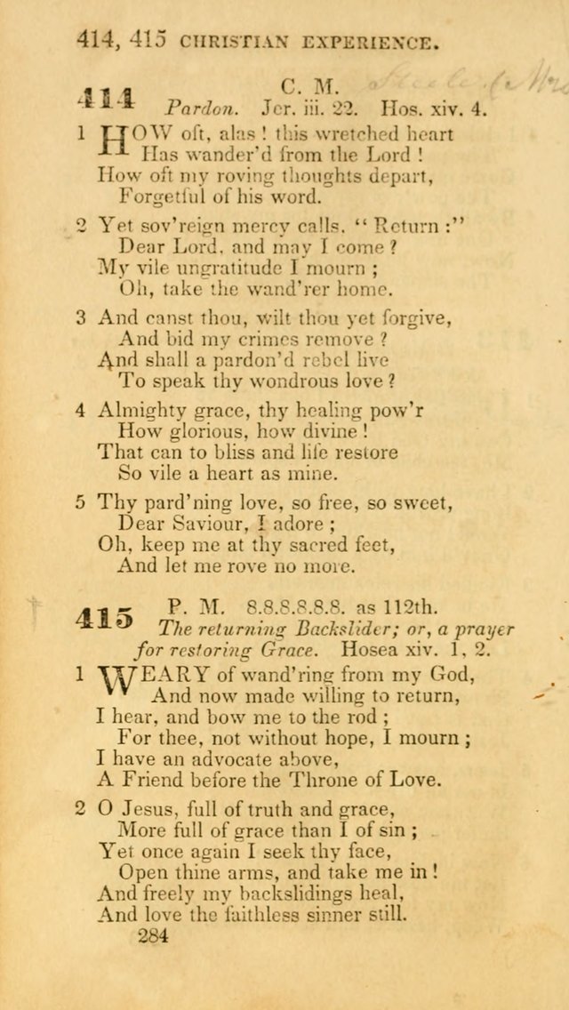 Hymns: selected and original, for public and private worship (30th ed.) page 284