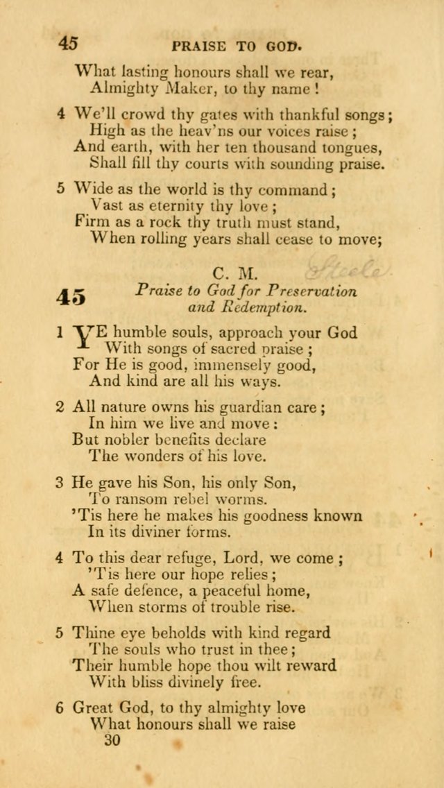 Hymns: selected and original, for public and private worship (30th ed.) page 30