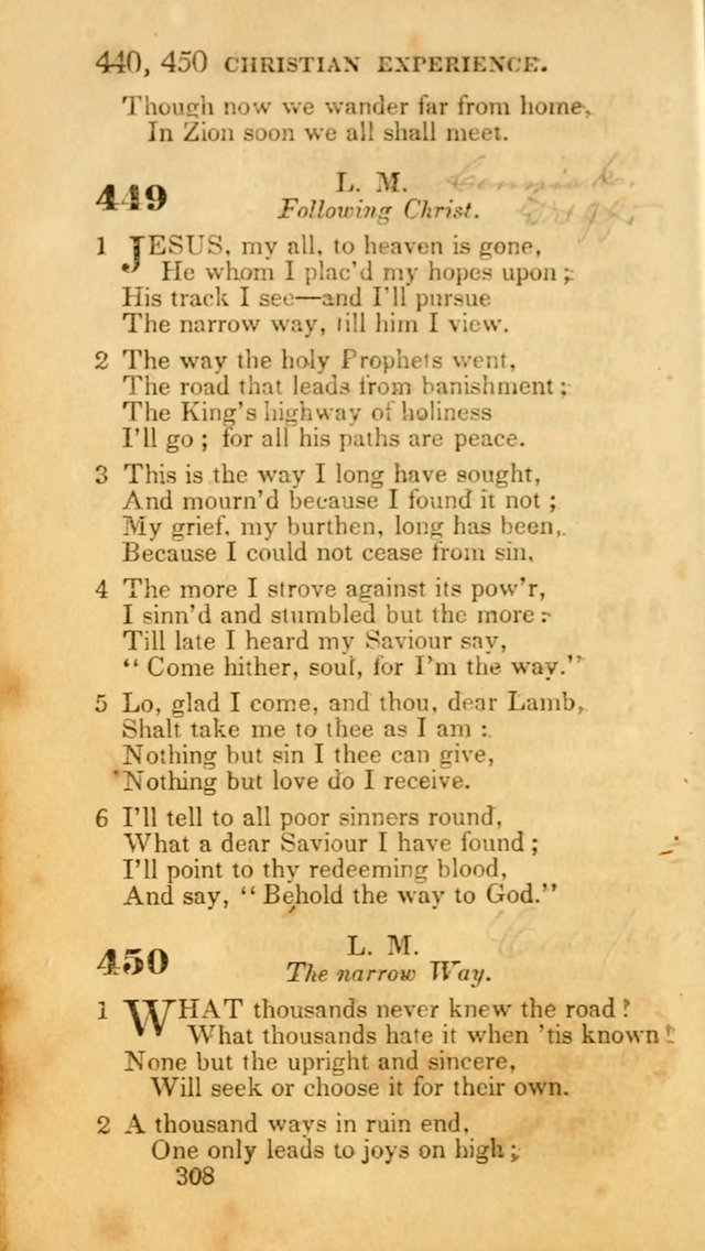 Hymns: selected and original, for public and private worship (30th ed.) page 308