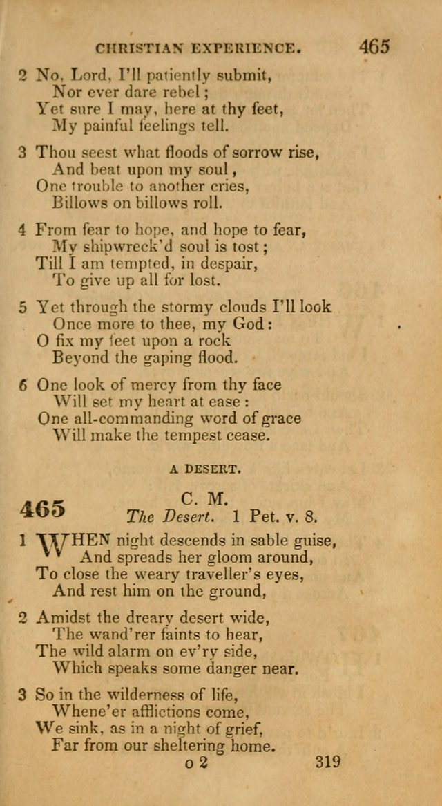 Hymns: selected and original, for public and private worship (30th ed.) page 319