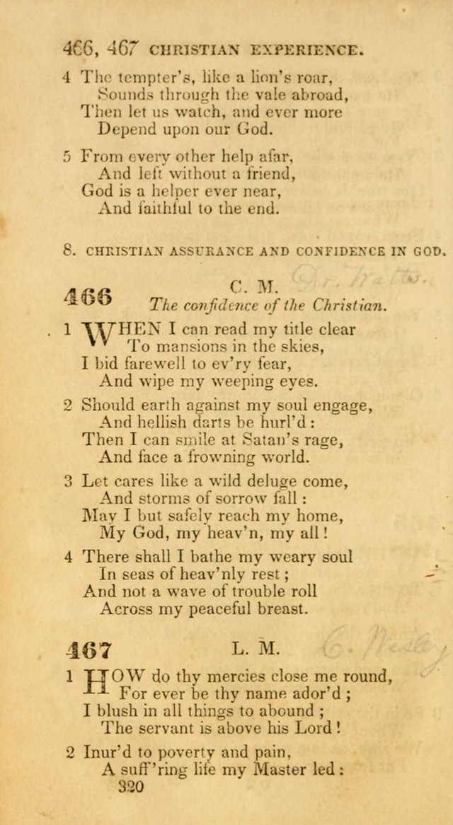 Hymns: selected and original, for public and private worship (30th ed.) page 320