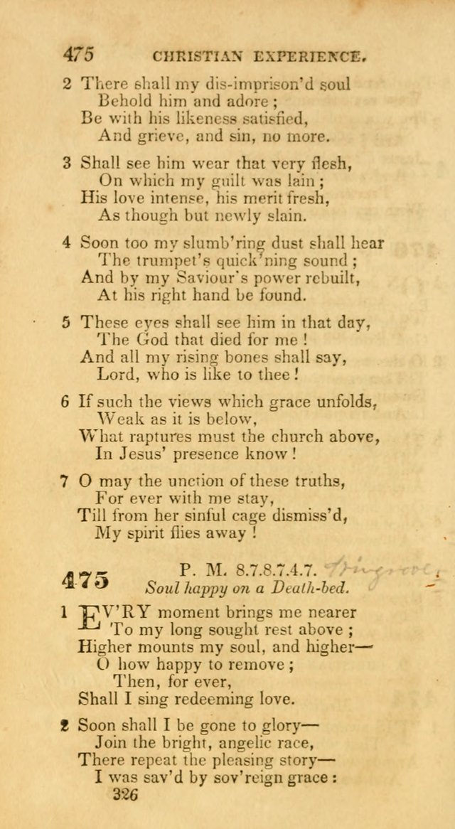 Hymns: selected and original, for public and private worship (30th ed.) page 326