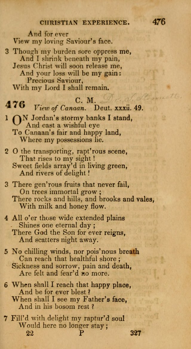 Hymns: selected and original, for public and private worship (30th ed.) page 327