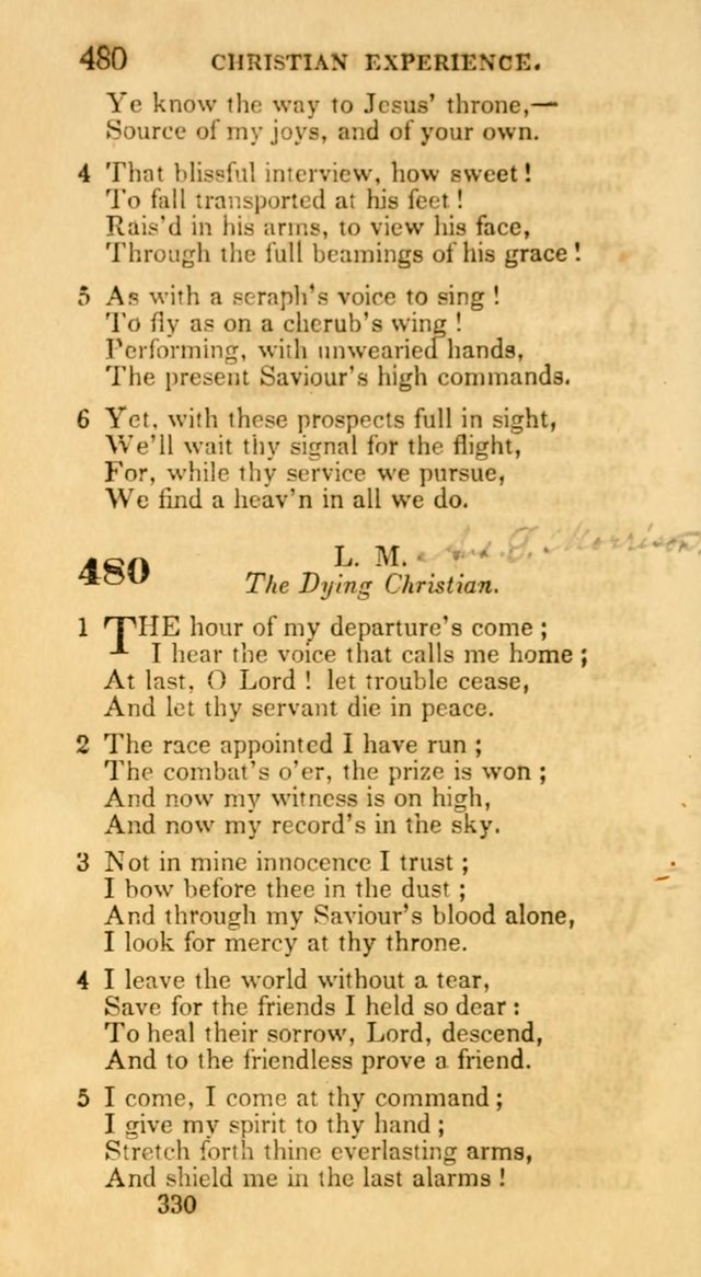 Hymns: selected and original, for public and private worship (30th ed.) page 330