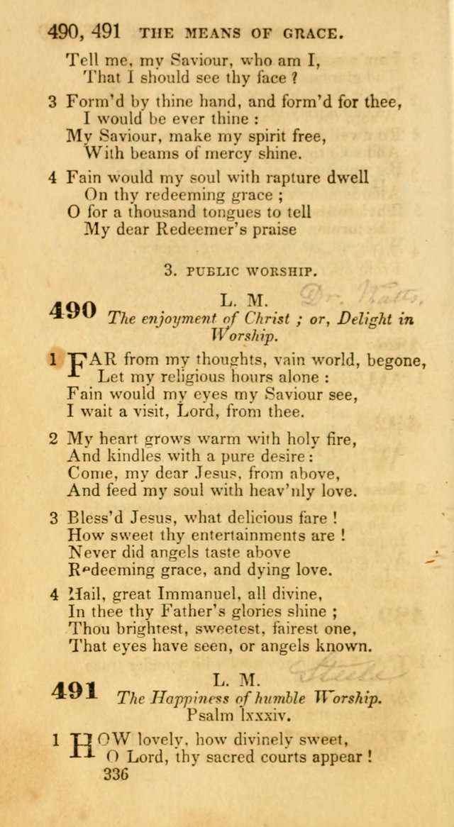 Hymns: selected and original, for public and private worship (30th ed.) page 336