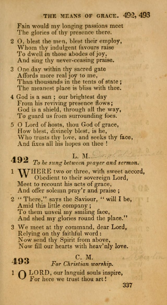 Hymns: selected and original, for public and private worship (30th ed.) page 337