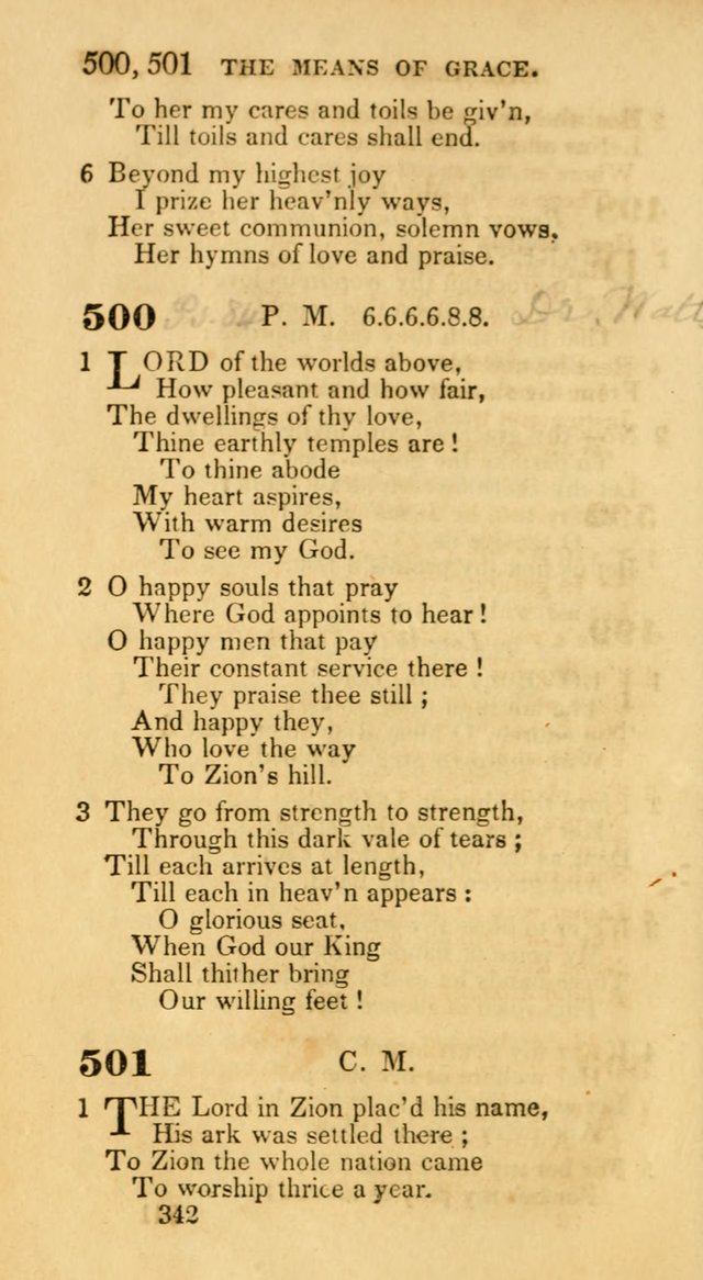 Hymns: selected and original, for public and private worship (30th ed.) page 342