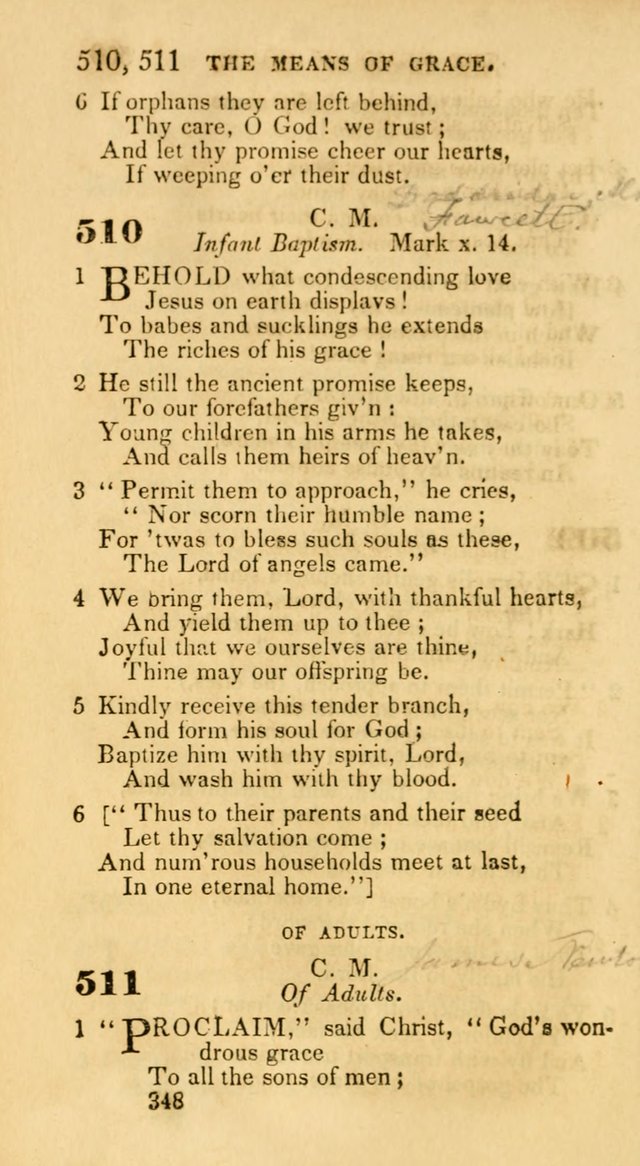 Hymns: selected and original, for public and private worship (30th ed.) page 348