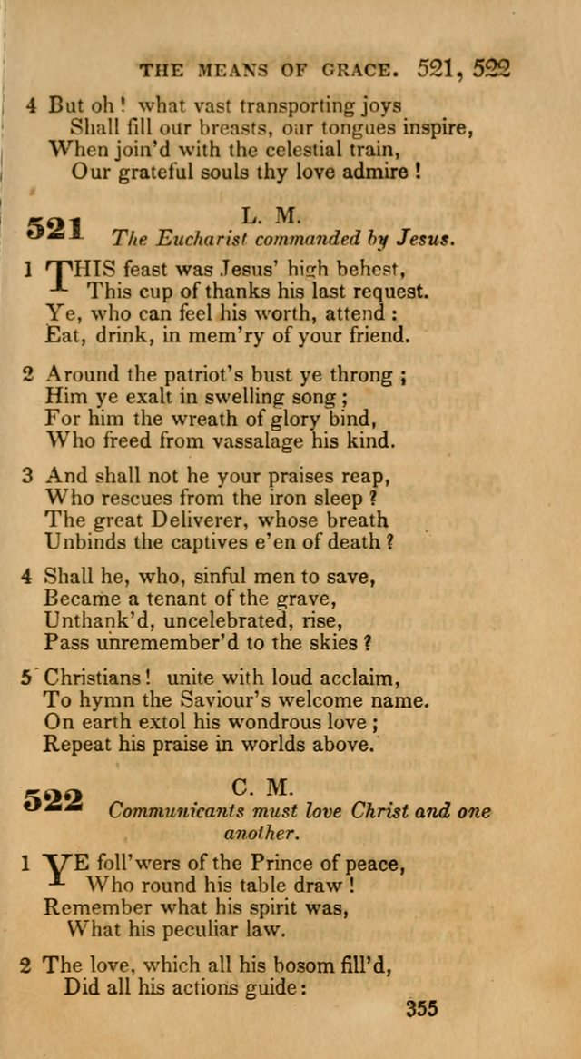 Hymns: selected and original, for public and private worship (30th ed.) page 355