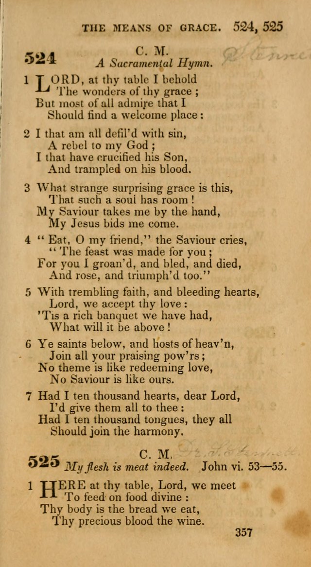 Hymns: selected and original, for public and private worship (30th ed.) page 357