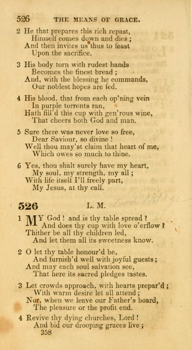 Hymns: selected and original, for public and private worship (30th ed.) page 358