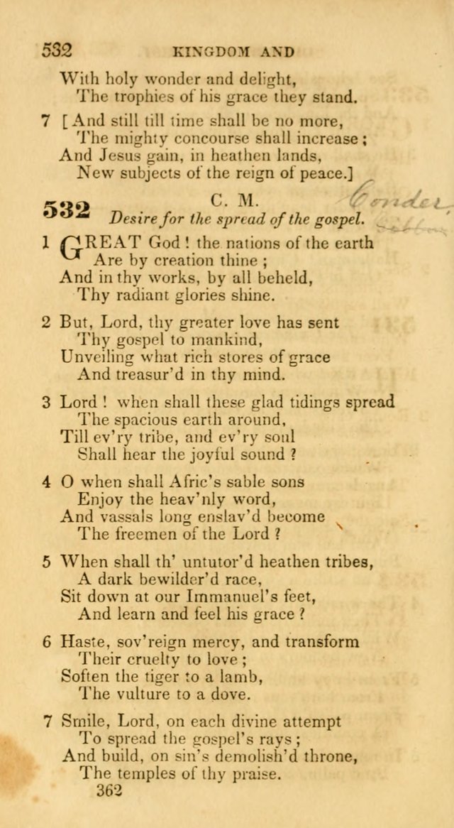 Hymns: selected and original, for public and private worship (30th ed.) page 362