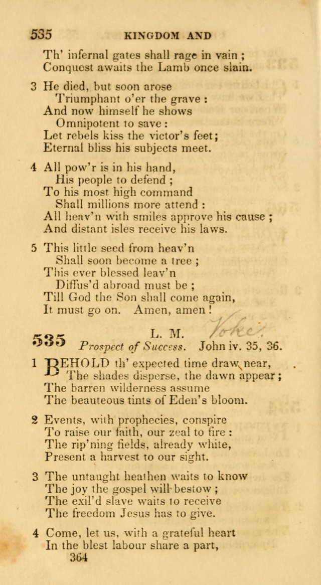 Hymns: selected and original, for public and private worship (30th ed.) page 364