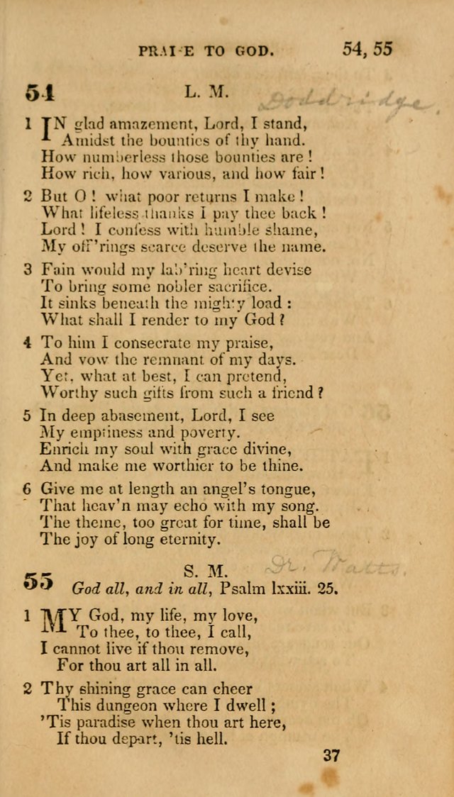 Hymns: selected and original, for public and private worship (30th ed.) page 37