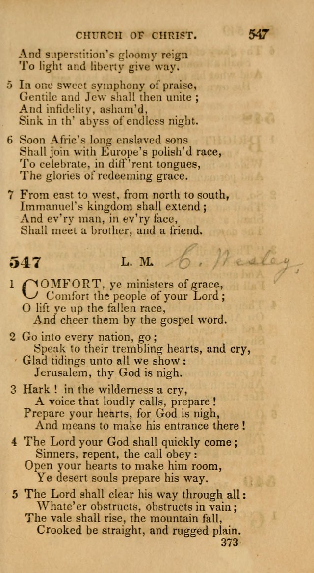 Hymns: selected and original, for public and private worship (30th ed.) page 373