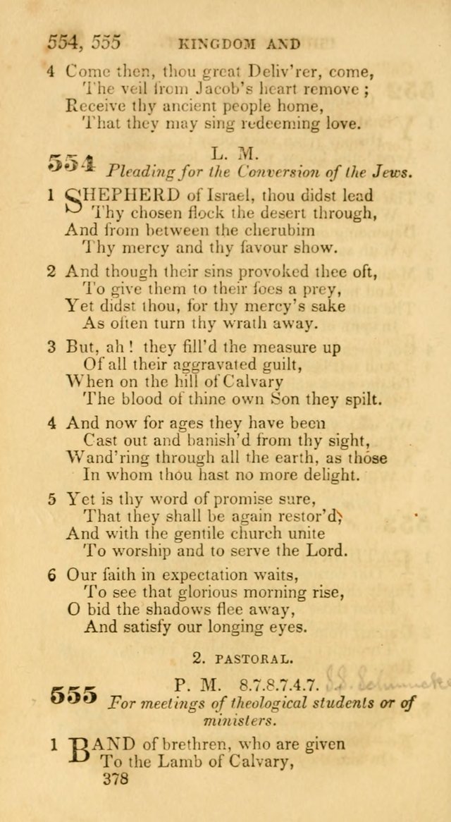 Hymns: selected and original, for public and private worship (30th ed.) page 378