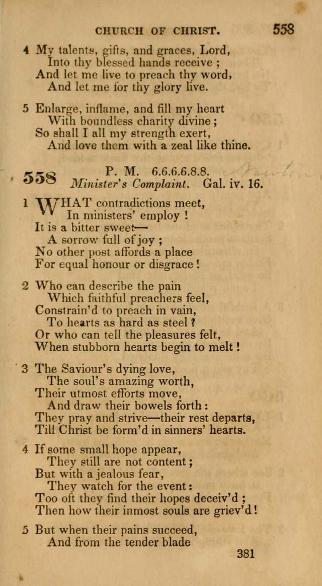 Hymns: selected and original, for public and private worship (30th ed.) page 381