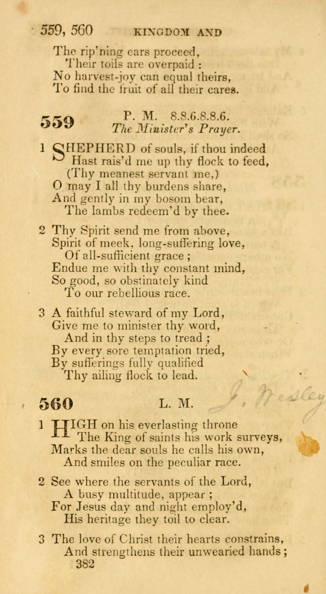 Hymns: selected and original, for public and private worship (30th ed.) page 382