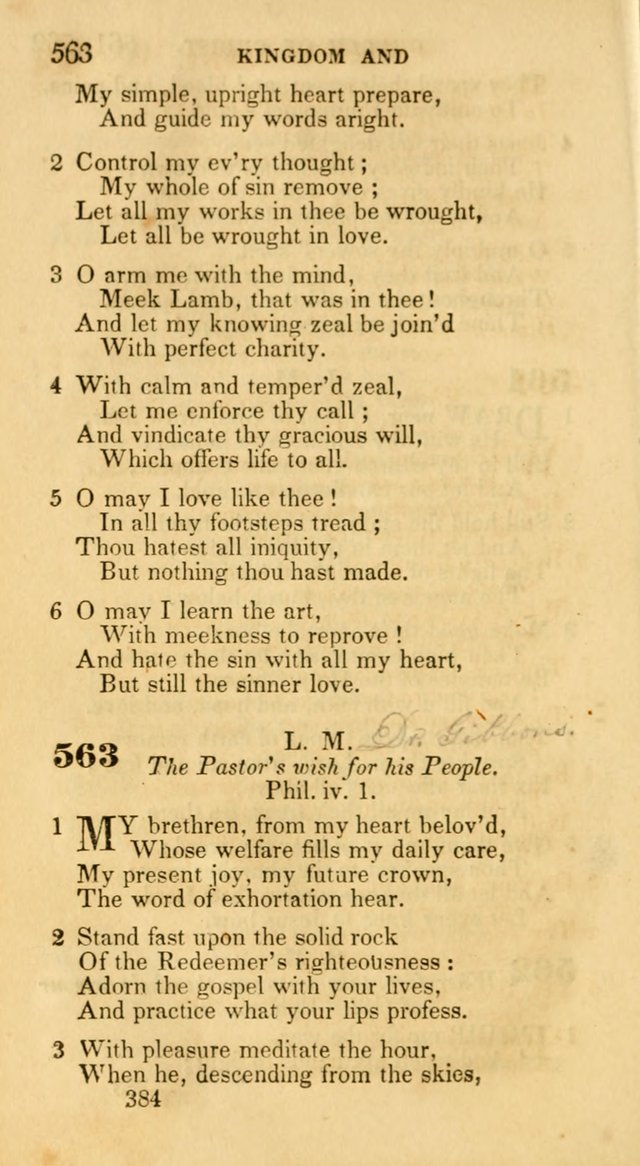 Hymns: selected and original, for public and private worship (30th ed.) page 384