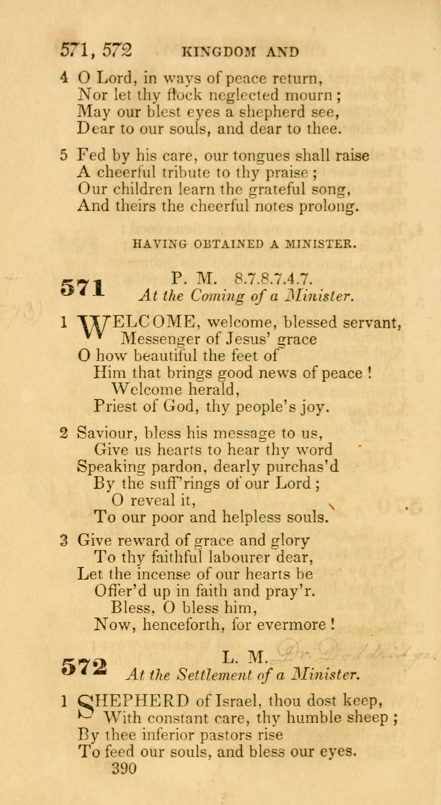 Hymns: selected and original, for public and private worship (30th ed.) page 390