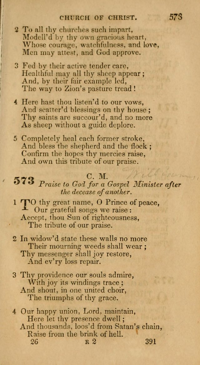 Hymns: selected and original, for public and private worship (30th ed.) page 391