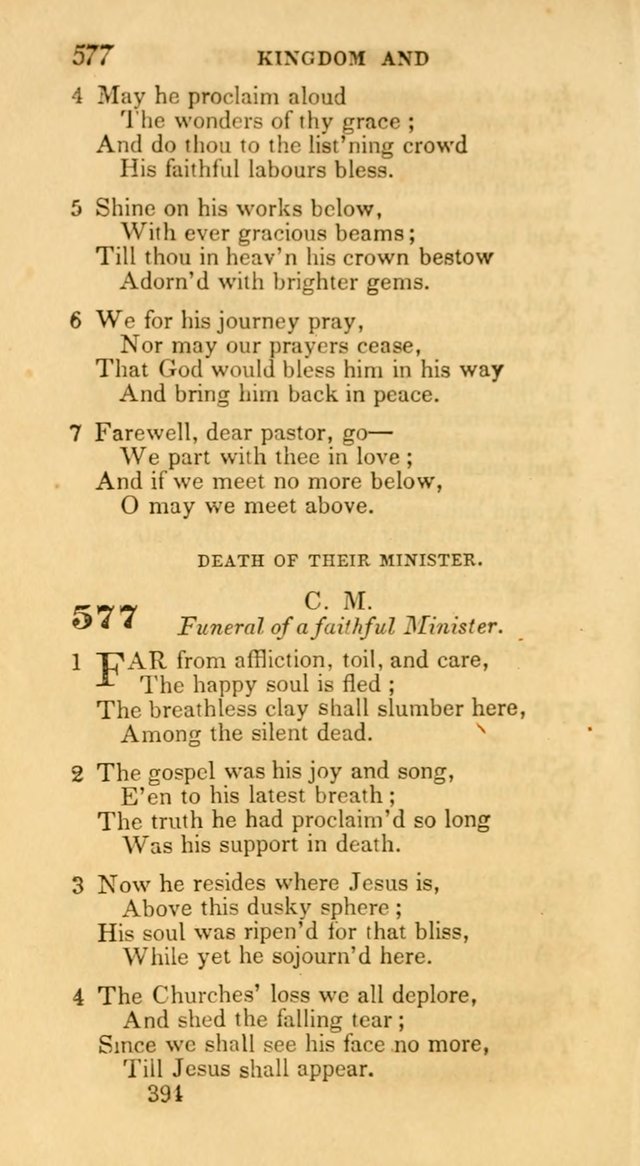 Hymns: selected and original, for public and private worship (30th ed.) page 394