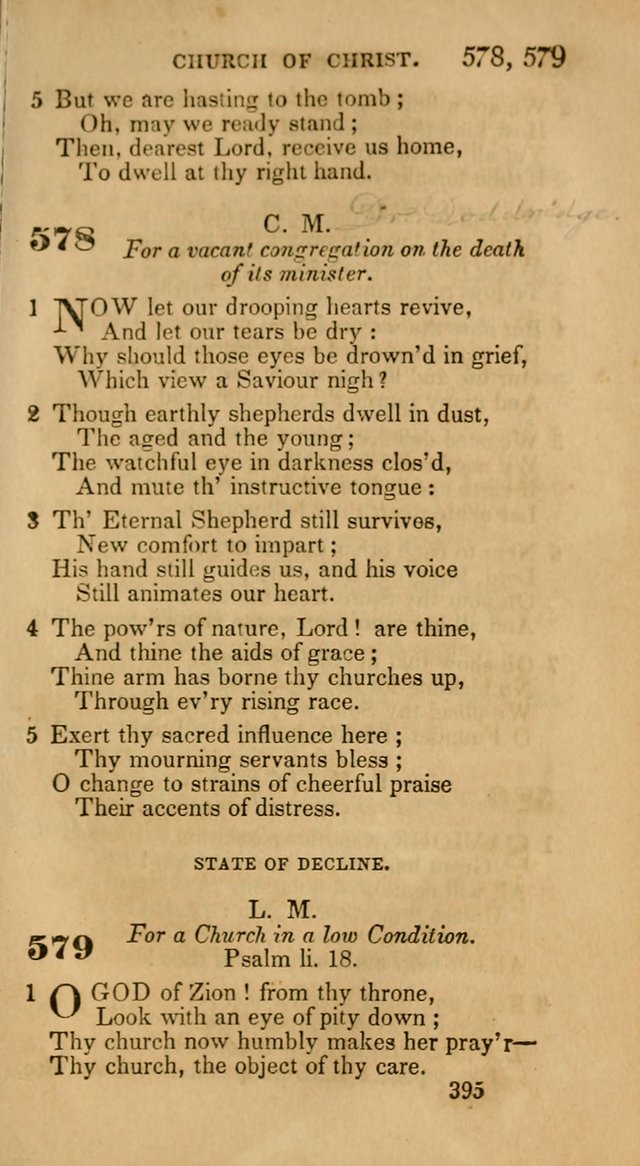 Hymns: selected and original, for public and private worship (30th ed.) page 395