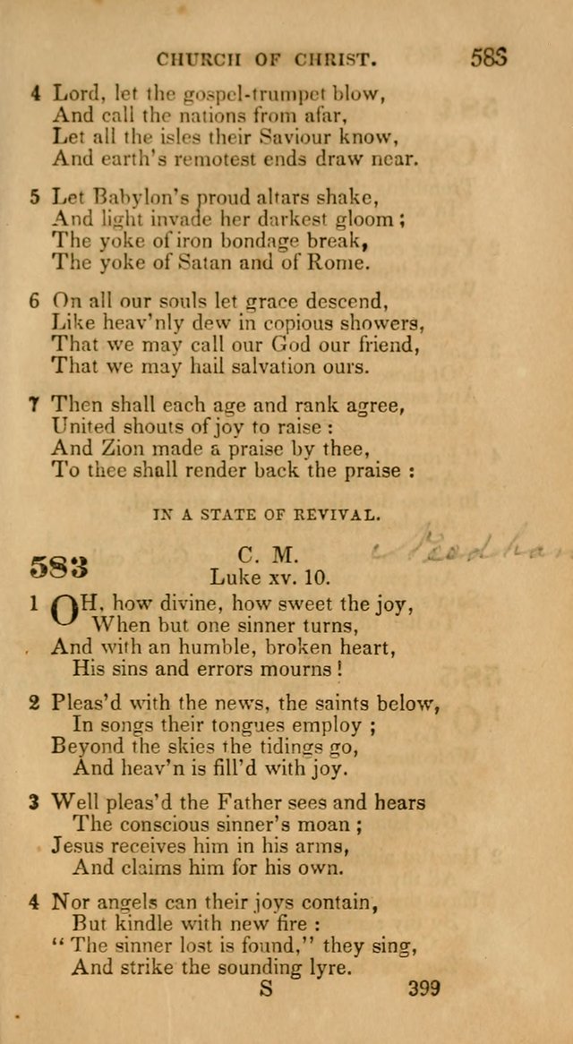 Hymns: selected and original, for public and private worship (30th ed.) page 399