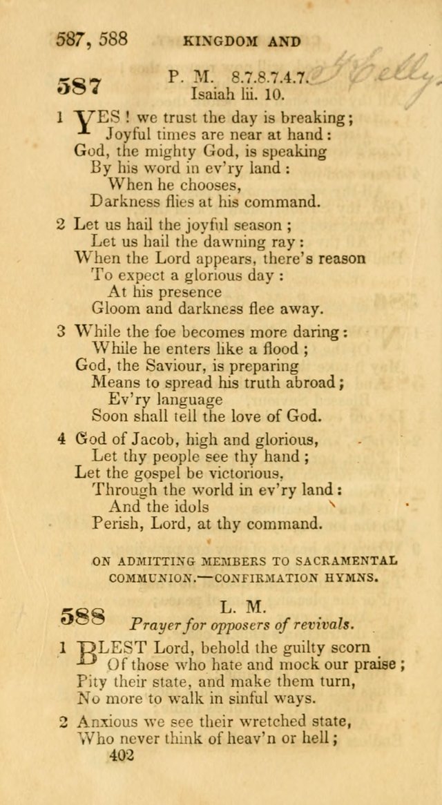 Hymns: selected and original, for public and private worship (30th ed.) page 402