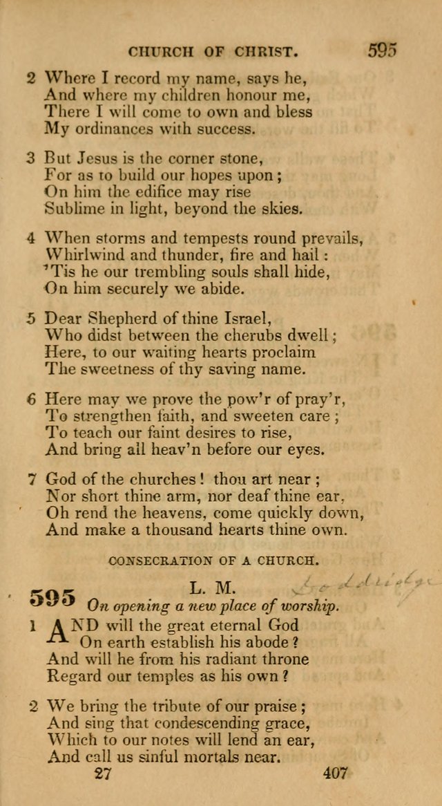 Hymns: selected and original, for public and private worship (30th ed.) page 407