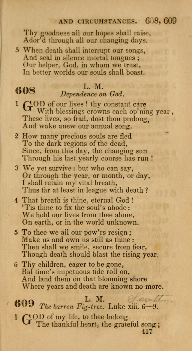 Hymns: selected and original, for public and private worship (30th ed.) page 417