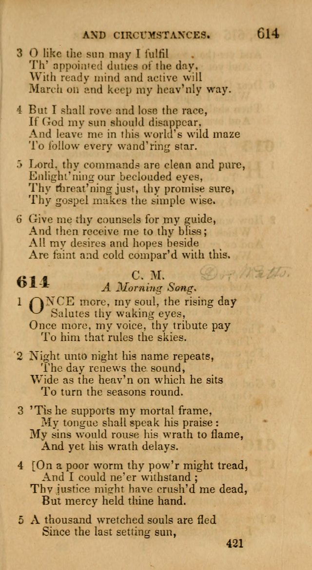 Hymns: selected and original, for public and private worship (30th ed.) page 421