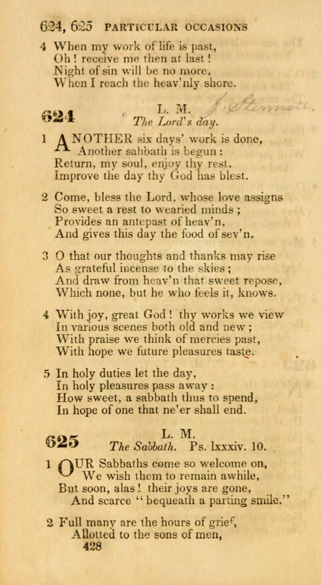 Hymns: selected and original, for public and private worship (30th ed.) page 428