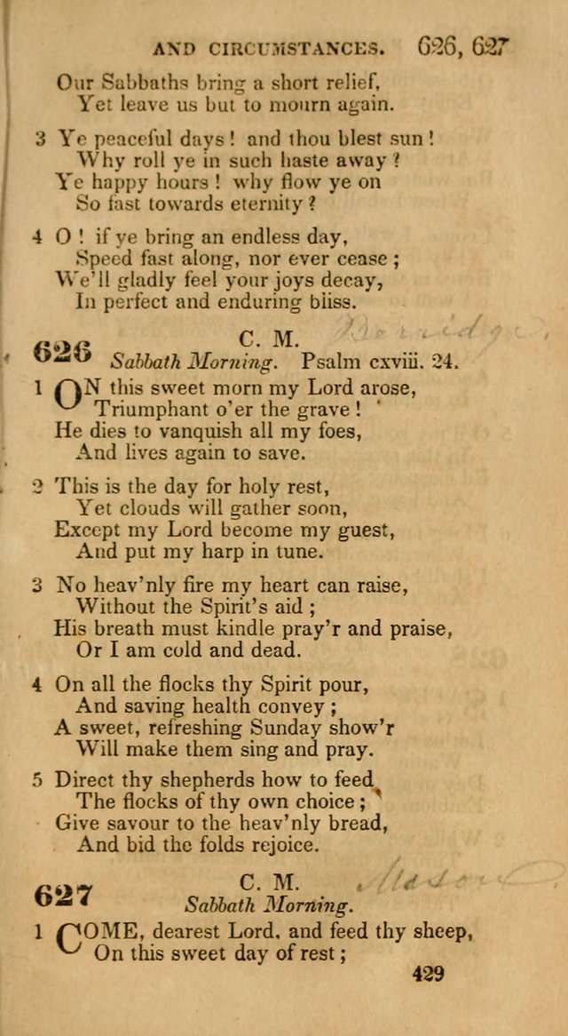 Hymns: selected and original, for public and private worship (30th ed.) page 429