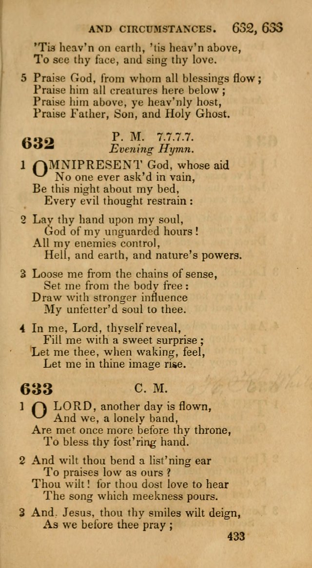 Hymns: selected and original, for public and private worship (30th ed.) page 433