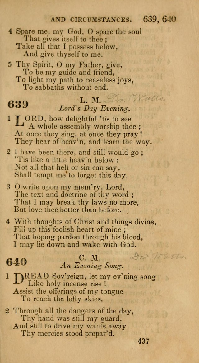 Hymns: selected and original, for public and private worship (30th ed.) page 437