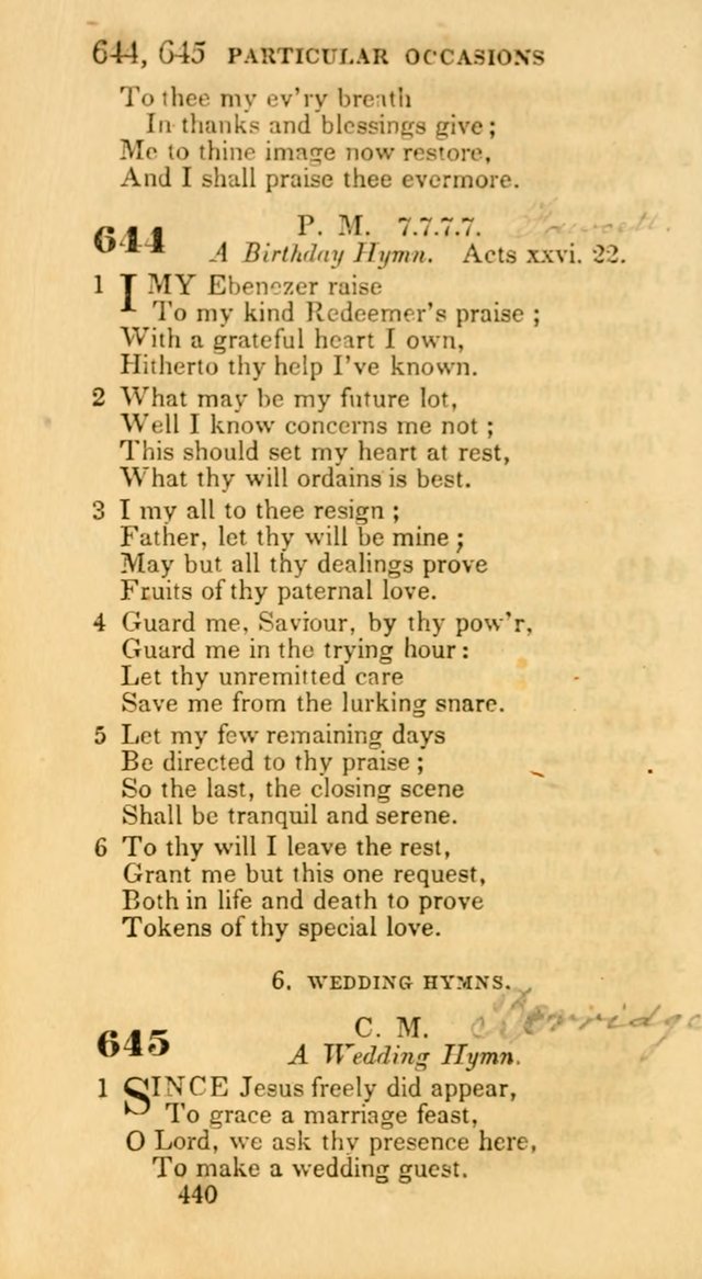 Hymns: selected and original, for public and private worship (30th ed.) page 440